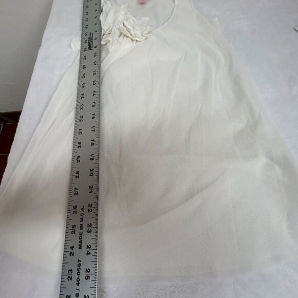 Sweet Pea By Stacy Frati Womens White Sleeveless Top With Floral Detail Small - Picture 7 of 9